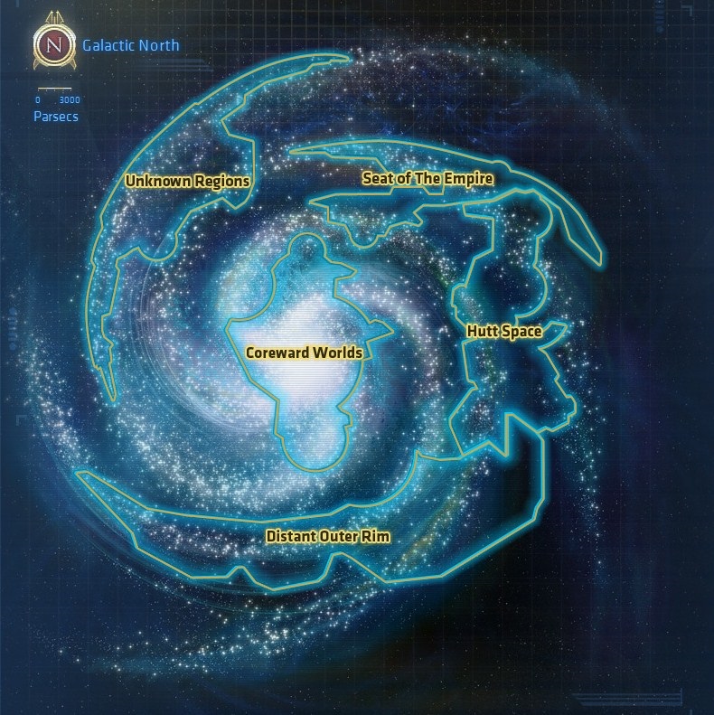 Star Wars Galaxy Regions Map
