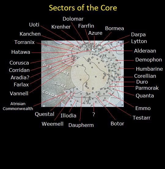 Star Wars Core Sectors Map