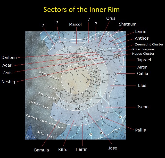 Star Wars Inner Rim Sectors Map