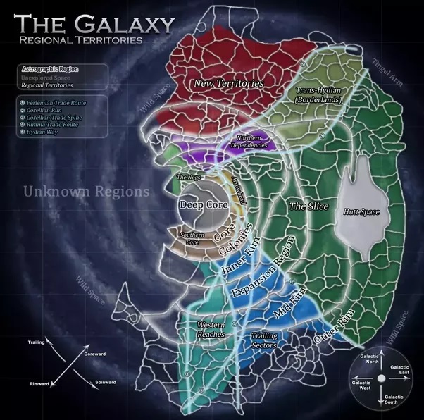 Star Wars Galaxy Regions Map