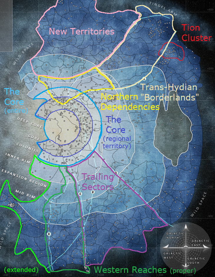 Star Wars Galaxy Regions Map