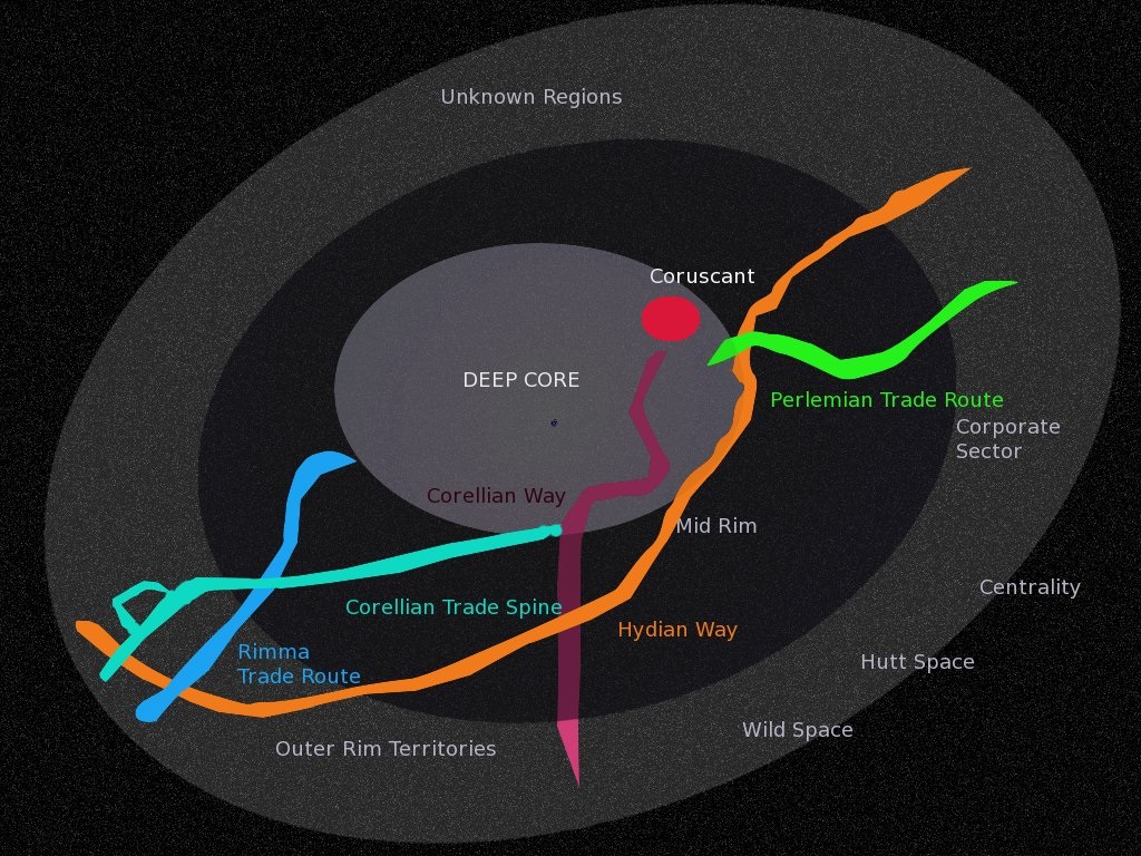 Star Wars Hyperspace Routes Map